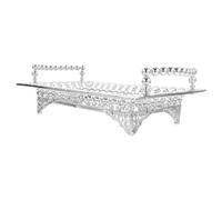 IWOWHERO Nordic Style Iron Fruit Plate with Handle Silver Mirrored Metal Snack Tray for Candy and Dessert Serving Fruit Storage Display Tray for Home and Hotel Use