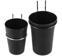 IWOWHERO Pegboard Organizer Cups with Hooks, Pegboard Organizer Holders and Peg Board Hooks, 2Pcs Black with Bracket for Office Desk Storage