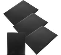 IWOWHERO Plastic File Folder for Storing and Test Paper Storage with Double Slots Design 4pcs Black Plastic File Organizer for Office Papers and Documents Office Filing Supply
