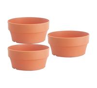 IWOWHERO Plastic Flower Pots 3Pcs Japanese Style 18Cm Diameter with Drainage for Succulent Plants Indoor Garden Supplies Orange