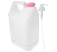 IWOWHERO Plastic Pump Bottle Dispenser Container for Chemicals Cosmetics and Liquid Soap White Large Capacity with Mechanical Spring Pump Wide Mouth Refill Opening Sealed with Gasket and
