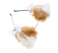 IWOWHERO Plush Party Hairband with Bell Fox and Cat Ears Headband for Cosplay Costume and Halloween Fit for Women and Soft Comfortable for Birthday and Theme Parties
