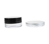 IWOWHERO Portable Box Set 2-piece Loose Case Mirror Puff Pressed Loose Powders Black Silver