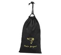 IWOWHERO Portable Drawstring Hair Dryer Storage Bag Linen Pouch with Easy Close Design for Travel Hotel Home Use Multipurpose Washable Organizer with Hair Dryer Sign Black Velvet