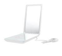 IWOWHERO Portable Face Mask Heater for Home and On-the-go with Timing Setting, White Abs Material and Electronic Components, Includes Makeup Mirror for Convenient Skincare Use