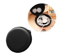 IWOWHERO Portable Hard Shell Earbuds Bag with Zipper Protective Earphone Case Organizer for USB Cables Memory Cards Small Electronics Lightweight Black Coin Purse for Travel and Daily Use