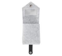 IWOWHERO Portable Lipstick Storage Bag with Built Mirror Chic Felt Makeup Organizer for Women and Travel-Friendly Cosmetic Pouch for Lipstick Protection and -ups Light Grey Compact Design
