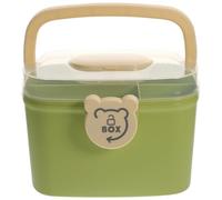 IWOWHERO Portable Medicine Organizer Box with Handle, Multi-Layer Household First Aid Case, Dustproof Medium Green Medical Storage Container for Travel and Home Use