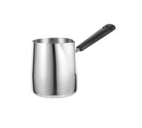 IWOWHERO Portable Stainless Steel Milk Heating Cup Chocolate Melting Pot with Long Handle Lightweight Anti-Rust Boiler for Coffee Milk and Sauce Cooking at Home Restaurant