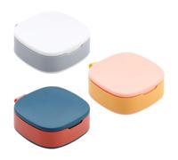 IWOWHERO Portable Waterproof Pill Box 3pcs Mini Travel Medicine Container Set with Sealed Compartments in White, Orange Blue, and Yellow Pink for Daily Medication Organization