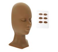 IWOWHERO Practice Eyelash Extension Realistic Makeup Practice Face Silicone Mannequin Head Removable Lashes for Beginners