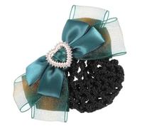 IWOWHERO Professional Hairpin Hair Bun Cover Mesh Hairnet for Service Girls Women Hair Bun Net Clip Bowknot Cover Barrettes