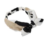 IWOWHERO Rabbit Bow Hair Band Milk Pattern Cross Tie Headwrap for Women Cute Autumn/winter Headband Bowknot Design Stylish Hair Accessories for Everyday Use