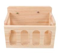 IWOWHERO Rabbit Hay Feeder Wooden Rack for Small Pets Including Guinea Pigs and Chinchillas Pet Cage Mounted Feeding Tool with Waste Reduction Function 9.25X6.89X5.51In