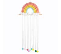 IWOWHERO Rainbow Hair Bow Holder Organizer Tassel Macrame Wall Hanging Bow Clips Storage Girls’ Bedroom Decoration Boys and Girls’ Hairpin Display