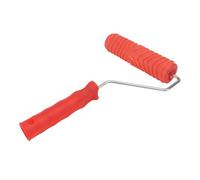 IWOWHERO Red Wood Grain Paint Roller with Rubber Patterned Surface and Plastic Handle for DIY Wall Decoration and Texture Painting