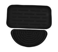 IWOWHERO Refrigerator Drip Catcher Tray Silicone Water Dispenser Drip and Drain Mat Black Semicircle and Rectangular Kitchen Draining Board Easy to Clean for Household Appliances