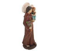 IWOWHERO Renaissance Style Religious Figurine Pastor Holding Resin Sculpture Elegant Church Decor for Desktop and Tabletop Spiritual Indoor Ornament Enhancing Religious Spaces and Home