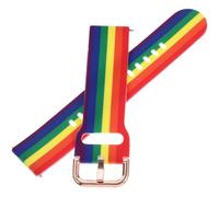 IWOWHERO Replacement Strap 20Mm Silicone Double-Sided Printed Rainbow Band Compatible with Active Smartwatch for Everyday Sports Use