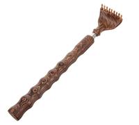 IWOWHERO Retractable Wooden Back Scratcher with Carbonized Chicken Wing Wood Handle, Extendable Practical Body Scratcher for Men and Women, Portable Massage Tool for Itch Relief and