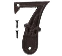 IWOWHERO Retro Cast Iron Door Number with Screws Style Home Address Plaque for Wall Fence Mounting Easy Installation Rustic Metal House Number for Outdoor Use