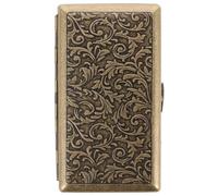 IWOWHERO Retro Double-Sided Opening Cigarette Box 20-Slot Lightweight Portable Metal Tobacco Storage Case with Classic Embossed Pattern for Travel and Daily Use