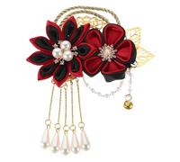 IWOWHERO Retro Hanfu Floral Tassel Hair Clip Chinese Style Side Hair Barrettes for Women Versatile Accessory for Traditional Hanfu Modern Outfits