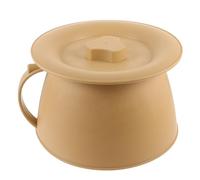 IWOWHERO Reusable Pee Bottle Chamber Pot with Lid, Plastic Bedpan, Compact Easy-to-Clean Design, Stable Flat Base for Elders and Pregnant Women at Home