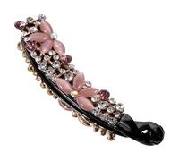 IWOWHERO Rhinestone Banana Clip for Women Stylish Hair Catch Tool for All Hair Types Elegant Ponytail Holder for Parties and Daily Wear for Birthdays and Anniversaries
