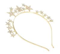 IWOWHERO Rhinestone Star Headband Bridal Flower Crowns Wedding Birthday Accessories for Women