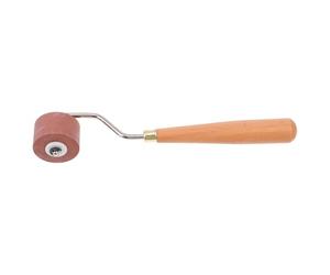 IWOWHERO Rubber Roller Printmaking Ink Roller 1pc Brown Wood Stainless Steel for Inking Blocks and Carved Surfaces Draw Graffiti