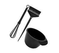IWOWHERO Salon Hair Coloring Bowl with Brush and Stirring Stick Hair Dye Mixing Tools for Even Application Stylish Black Kit for Home and Professional Use