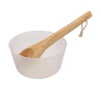 IWOWHERO Sauna Foot Bath Tub Heat-resistant Wooden Barrel Plastic Liner Insert and Reusable Sauna Water Spoon for Spa Bathing Pail