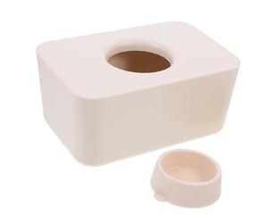 IWOWHERO Sealed Beige Silicone Wet Wipes Box with Lid Tissue Holder for Car Office Home Use Multipurpose Storage Case for Wipes and Living Tissue Stylish and Reusable Organizer
