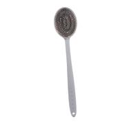 IWOWHERO Silicone Bath Brush with Long Handle Back Scrubber for Gentle Exfoliating and Massage Lightweight Whole Body Scrubber for Shower and Travel Coffee Gray
