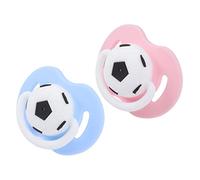 IWOWHERO Silicone Football Pacifier Newborn Dummy Smooth Edges Teething Soother for Babies 2 Pack