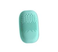 IWOWHERO Silicone Makeup Brush Cleaning Plate Pad Handheld Scrub Board for Women Light Green Small Easy to Use Makeup Cleaner