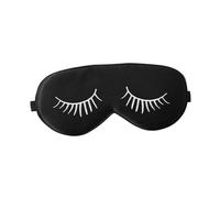 IWOWHERO Silk Eye Mask Sleep Blindfold with Cartoon Pattern Breathable Knitting Fabric Lining Portable Eyeshade Cover for Night and Noon Rest Helps Reduce Eye Puffiness and Blocks Light