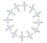 IWOWHERO Silver Glitter Cross Table Confetti for Baptism Communion Wedding Party Decorations Plastic Shimmering Scatter for Shower Birthday Gender Reveal Pack