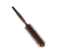 IWOWHERO Small Boar Bristle Hair Brush with Solid Wood Handle Gentle Curling Roller Comb for Wet and Dry Hair Prevents Breakage and Split Ends Portable Styling Tool for Home Use