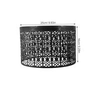 IWOWHERO Small Hollow Carved Iron Lampshade Black Vintage Modern Table Lamp Cover for Home Dorm Lightweight Metal Shade with Rustic Warm Light Easy Installation Replacement for Bedside and