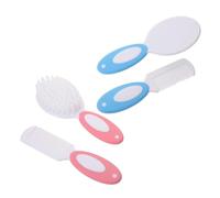 IWOWHERO Soft Bristle Hair Brush Set with Comb for Newborns and Ergonomic Handle Scrubber for Bathing Gentle Hair Care Tool Easy to Clean Saving Grooming Essential for Registry Gift