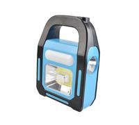 IWOWHERO Solar Portable Work Light with Rating Rechargeable Handheld Camping Lantern for Outdoor Hiking Emergency Car Repair and Power Outages Blue Design