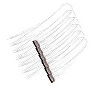 IWOWHERO Sparkling Silver Hair Tinsel Clip Extensions 6pcs Glitter Strands Hair Accessories for Women Girls Festival Party