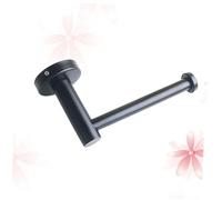 IWOWHERO Stainless Steel Toilet Tissue Holder Black Wall Mounted Bathroom Paper Towel Roll Shelf with Thickened Base Easy Clean Strong Adhesive No Drilling Installation