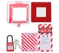 IWOWHERO Switch Guard Cover with Padlock and Warning Sign Protective for Emergency Stop Push Button Easy Installation Safety Switch Protector Prevents Accidental Touch