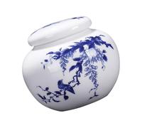 IWOWHERO Tea Canister for Kitchen Storage Chinese Style Ceramic 260ml Multipurpose Storage Container with Fine Workmanship and Compact Appearance and Living Room Decoration