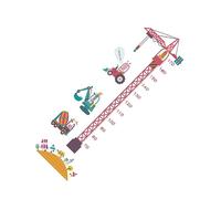 IWOWHERO Tower Crane Wall Decal Growth Chart for Kids Height Measurement Cartoon Art Sticker 2pcs 30x90cm Nursery Bedroom Decoration for Boys and Girls