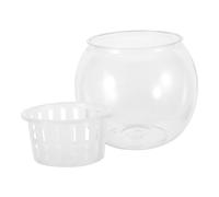IWOWHERO Transparent Fish Tank Small Desktop Aquarium for Micro Landscape Versatile Fish Bowl Vase for Home Office for Aquatic Plants and Hydroponics