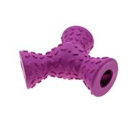 IWOWHERO Triangle Shape Dog with 3 Holes for Treat Dispensing and Chewing Made from Rubber for Puppy Teeth Cleaning during Training and Playing 1Pc Green